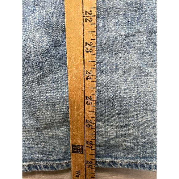 The Kooples jeans distressed denim button down shirt‎ size Medium - Picture 5 of 6